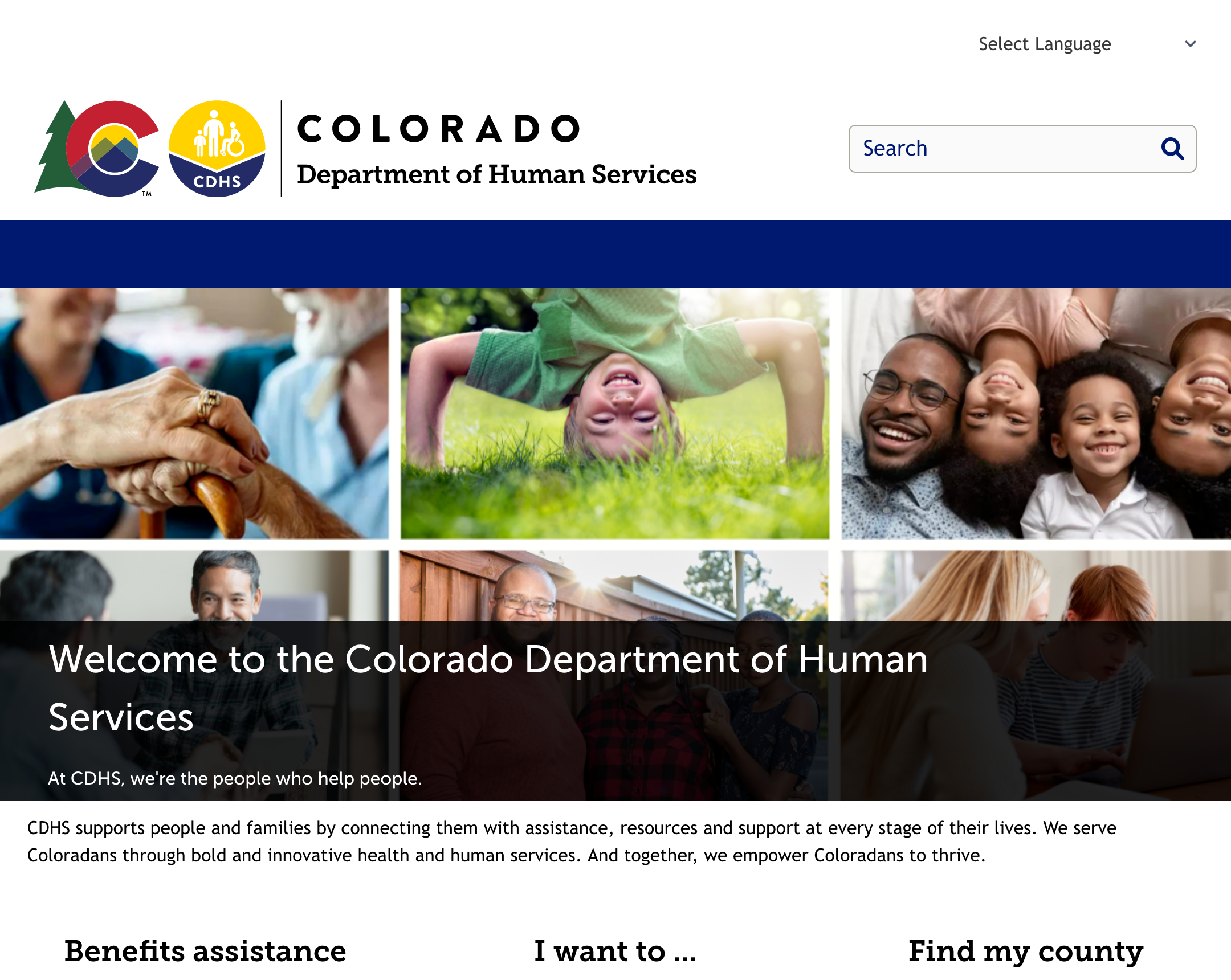 Screenshot of cdhs.colorado.gov