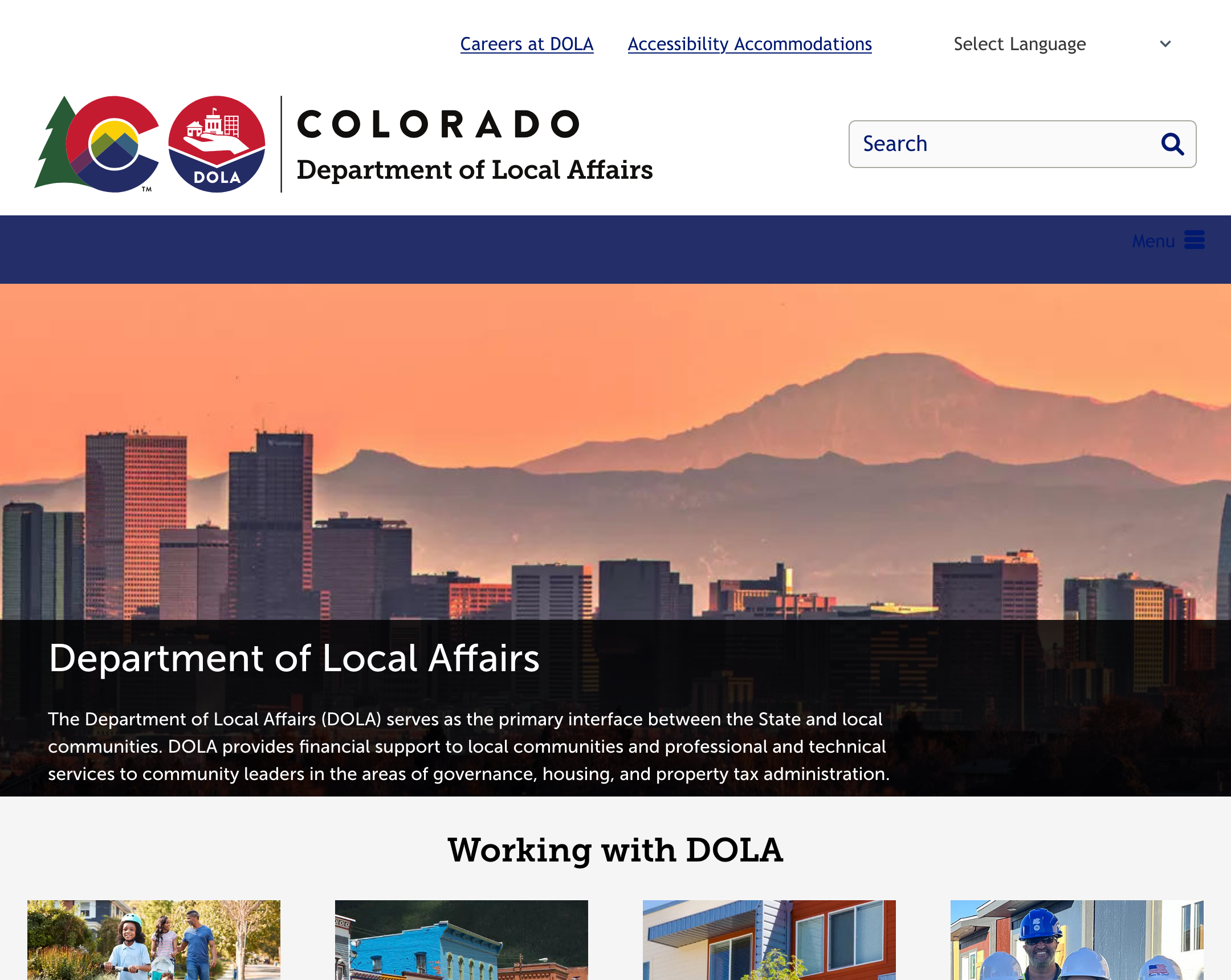 Screenshot of cdola.colorado.gov
