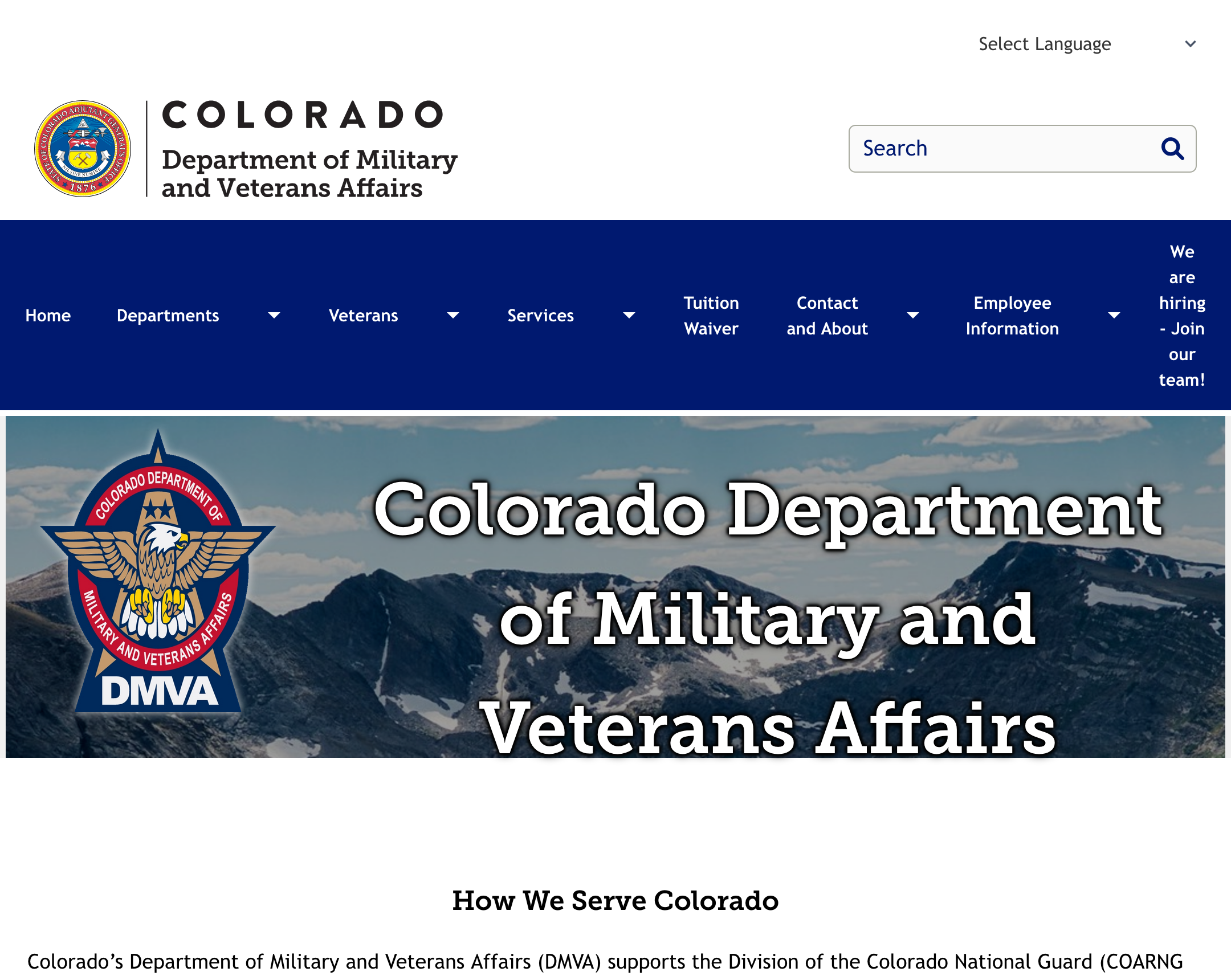 Screenshot of dmva.colorado.gov