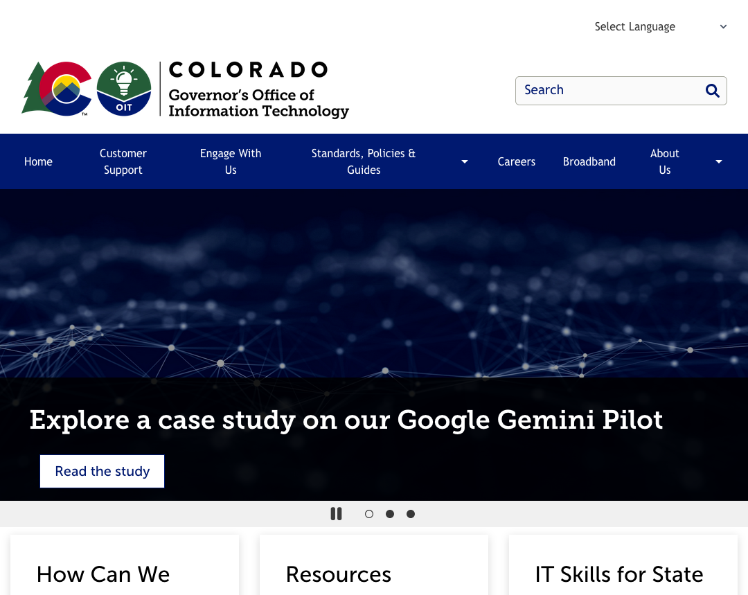 Screenshot of oit.colorado.gov